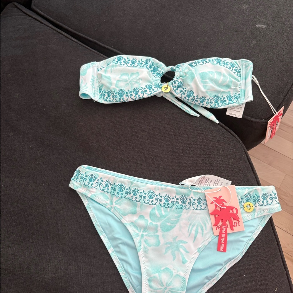 pink palm puff swimsuit